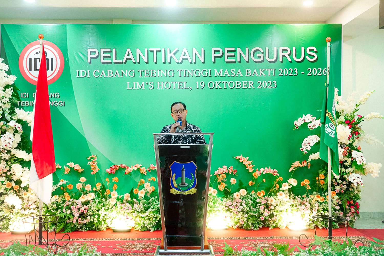 Pj. Wali Kota Tebing Tinggi Drs. Syarmadani, M.Si., Kamis (19/10/2023) di ruang Aula Lim's Hotel dan Cafe Jl. Sisingamangaraja No. 47 Kelurahan Bandar Sono.