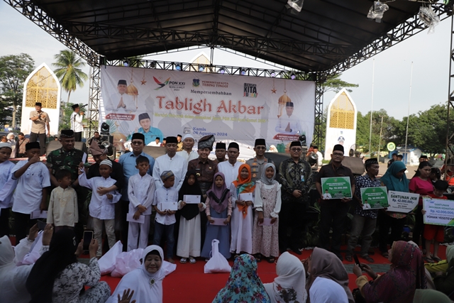 Sambut Peringatan Hari Kemerdekaan RI Ke-79 dan Pelaksanaan PON XXI Aceh-sumut 2024, Pemko Tebing Tinggi Gelar Tabligh Akbar
