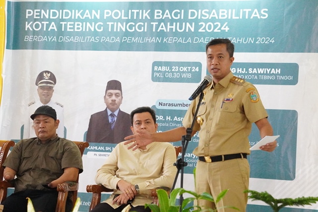 Buka Pendidikan Politik Bagi Disabilitas, Pj. Wali Kota Tebing Tinggi : Penyandang Disabilitas Miliki Hak Yang Sama Dalam Pilkada