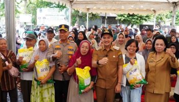 Wali Kota dan Kapolres Tebing Tinggi Tinjau Gerakan Pangan Murah Di Kecamatan Padang Hulu