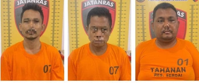 Dua orang pencuri dan seorang penadah diamankan pihak kepolisian. (ISTIMEWA/POSMETRO MEDAN)