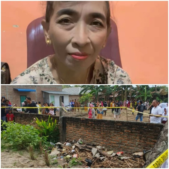 Korban (atas)dan TKP mayat ditanam pelaku.