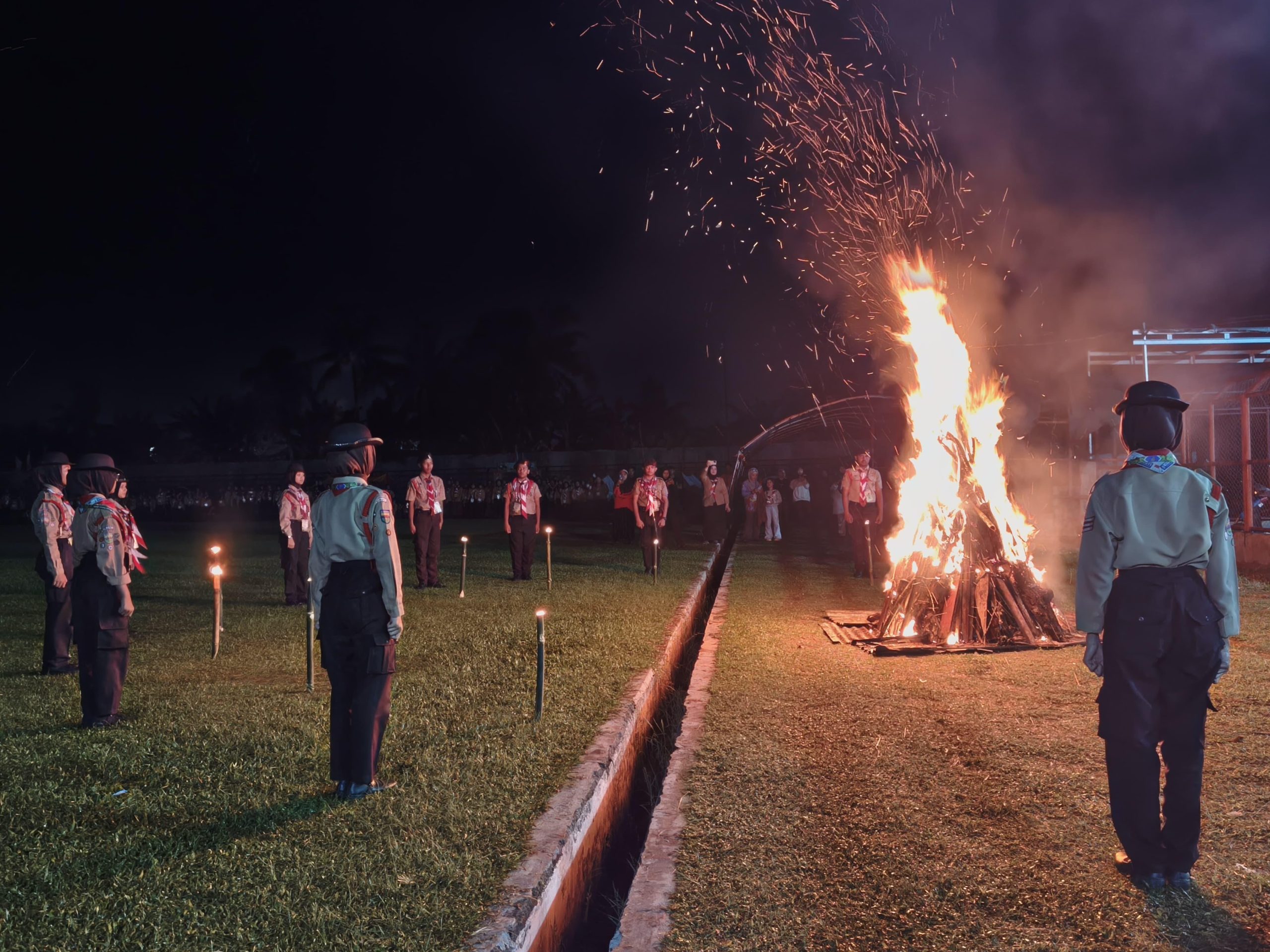 Api Unggun Jambore Cabang X, Kwarcab Kota Binjai Gaungkan Semangat Persatuan